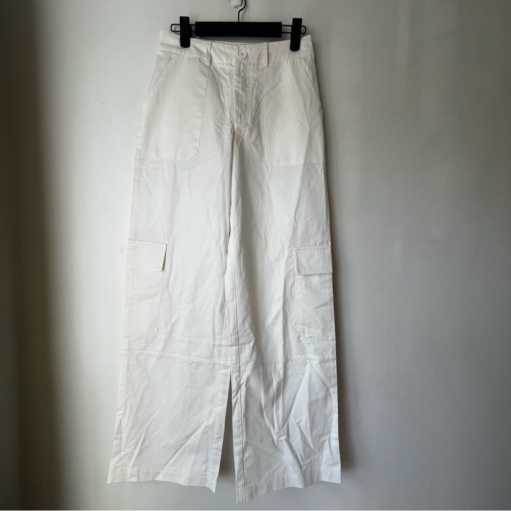 Princess Polly White Wide-Leg Cargo Pants
